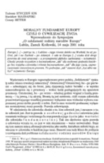 Europa 2001 - nadzieje, doświadczenia, wyzwania.