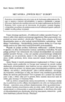 Metafora "dw&oacute;ch płuc" Europy.
