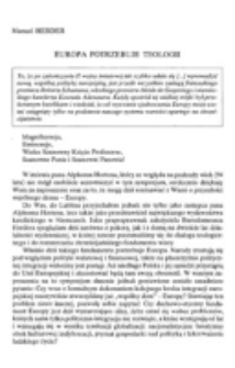 Europa potrzebuje teologii.