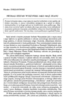 Prymas Stefan Wyszyński jako mąż stanu.