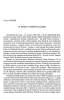 W kręgu personalizmu.