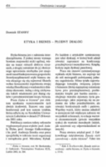 Etyka i biznes - płodny dialog. Recenzja: Etyka w biznesie, red. M. Borkowska, J. Gałkowski, Towarzystwo Naukowe KUL, Lublin 2002.