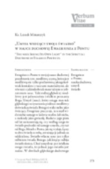 &bdquo;Umysł widzący swoje światło&rdquo; w nauce duchowej Ewagriusza z Pontu.