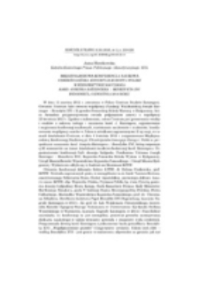 Międzynarodowa Konferencja Naukowa Chrześcijańska koncepcja Europy i Polski w perspektywie nauczania. Kard. Josepha Ratzingera / Benedykta XVI. Bydgoszcz, 6 kwietnia 2016 roku.