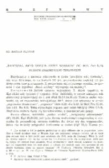 "Pamiętaj, abyś święcił dzień szabatu" (Wj 20,8 ; Pwt 5, 12). Studium egzegetyczno-teologiczne.