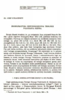 Problematyka metodologiczna teologii nauczania Jezusa.