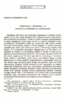 Apokalipsa Abrahama 1-6. propozycja interpretacji symbolicznej.