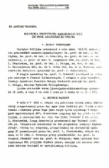Kronika Instytutu Biblijnego KUL za rok akademicki 1983/84.