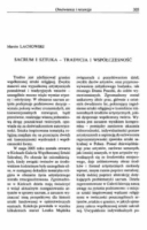 Sacrum i sztuka - tradycja i wsp&oacute;łczesność.