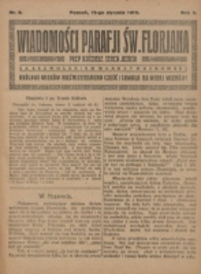 Wiadomości Parafji Św. Florjana przy Kościele Serca Jezusa za Zezwoleniem Władzy Duchownej Kr&oacute;lowi Wiek&oacute;w Nieśmiertelnemu Cześć i Chwała na Wieki Wiek&oacute;w!. R. 2, nr 2 (1919)