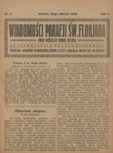 Wiadomości Parafji Św. Florjana przy Kościele Serca Jezusa za Zezwoleniem Władzy Duchownej Kr&oacute;lowi Wiek&oacute;w Nieśmiertelnemu Cześć i Chwała na Wieki Wiek&oacute;w!. R. 2, nr 3 (1919)
