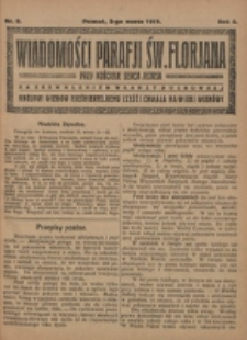 Wiadomości Parafji Św. Florjana przy Kościele Serca Jezusa za Zezwoleniem Władzy Duchownej Kr&oacute;lowi Wiek&oacute;w Nieśmiertelnemu Cześć i Chwała na Wieki Wiek&oacute;w!. R. 2, nr 9 (1919)