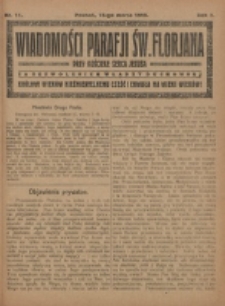 Wiadomości Parafji Św. Florjana przy Kościele Serca Jezusa za Zezwoleniem Władzy Duchownej Kr&oacute;lowi Wiek&oacute;w Nieśmiertelnemu Cześć i Chwała na Wieki Wiek&oacute;w!. R. 2, nr 11 (1919)