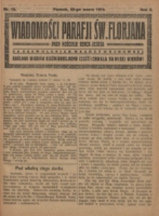 Wiadomości Parafji Św. Florjana przy Kościele Serca Jezusa za Zezwoleniem Władzy Duchownej Kr&oacute;lowi Wiek&oacute;w Nieśmiertelnemu Cześć i Chwała na Wieki Wiek&oacute;w!. R. 2, nr 12 (1919)