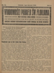 Wiadomości Parafji Św. Florjana przy Kościele Serca Jezusa za Zezwoleniem Władzy Duchownej Kr&oacute;lowi Wiek&oacute;w Nieśmiertelnemu Cześć i Chwała na Wieki Wiek&oacute;w!. R. 2 (1919)