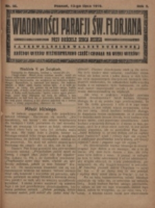 Wiadomości Parafji Św. Florjana przy Kościele Serca Jezusa za Zezwoleniem Władzy Duchownej Kr&oacute;lowi Wiek&oacute;w Nieśmiertelnemu Cześć i Chwała na Wieki Wiek&oacute;w!. R. 2, nr 28 (1919)