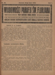 Wiadomości Parafji Św. Florjana przy Kościele Serca Jezusa za Zezwoleniem Władzy Duchownej Kr&oacute;lowi Wiek&oacute;w Nieśmiertelnemu Cześć i Chwała na Wieki Wiek&oacute;w!. R. 2, nr 29 (1919)
