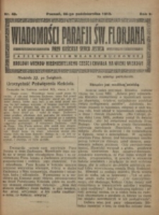 Wiadomości Parafji Św. Florjana przy Kościele Serca Jezusa za Zezwoleniem Władzy Duchownej Kr&oacute;lowi Wiek&oacute;w Nieśmiertelnemu Cześć i Chwała na Wieki Wiek&oacute;w!. R. 2, nr 43 (1919)