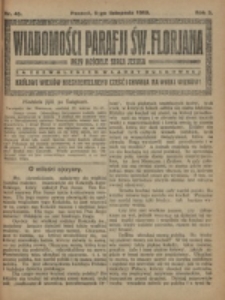 Wiadomości Parafji Św. Florjana przy Kościele Serca Jezusa za Zezwoleniem Władzy Duchownej Kr&oacute;lowi Wiek&oacute;w Nieśmiertelnemu Cześć i Chwała na Wieki Wiek&oacute;w!. R. 2, nr 45 (1919)