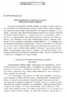 Jezus historii a Jezus wiary. Aktualny stan debaty.