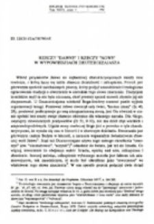 Rzeczy "dawne" i rzeczy "nowe" w wypowiedziach Deuteroizajasza.