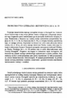 Problematyka literacko-historyczna Łk 4, 16-30.