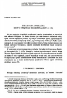 Struktura literacka mowy świętego Szczepana (Dz 7, 2-53).