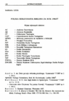 Polska bibliografia biblijna za rok 1986/87.