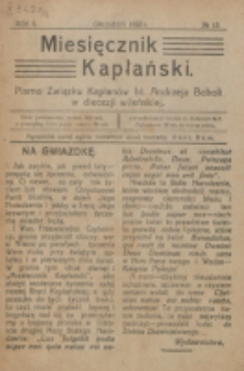 Miesięcznik Kapłański. R. 2, nr 12 (1922)