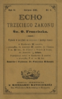 Echo Trzeciego Zakonu Św. o. Franciszka. R. 4, nr 2 (1886)