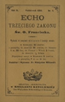Echo Trzeciego Zakonu Św. o. Franciszka. R. 4, nr 4 (1886)