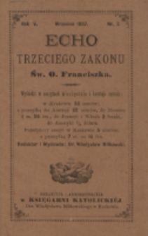 Echo Trzeciego Zakonu Św. o. Franciszka. R. 5, nr 3 (1887)