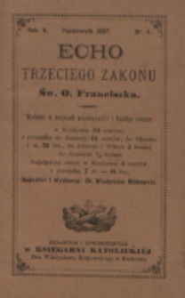 Echo Trzeciego Zakonu Św. o. Franciszka. R. 5, nr 4 (1887)