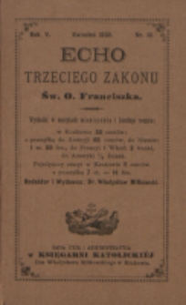 Echo Trzeciego Zakonu Św. o. Franciszka. R. 5, nr 10 (1888)
