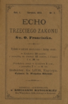 Echo Trzeciego Zakonu Św. o. Franciszka. R. 1, nr 2 (1883)