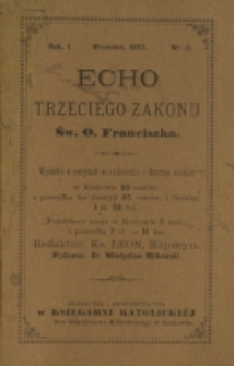 Echo Trzeciego Zakonu Św. o. Franciszka. R. 1, nr 3 (1883/1884)