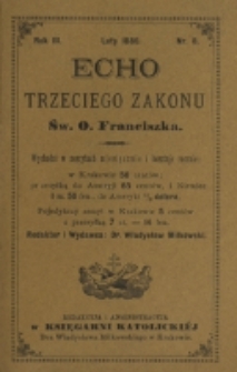 Echo Trzeciego Zakonu Św. o. Franciszka. R. 3, nr 8 (1886)