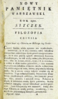 Nowy Pamiętnik Warszawski : [dziennik historyczny, polityczny, tudzież nauk i umiejętności]. T. 1 (styczeń 1801)