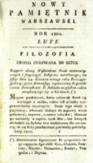 Nowy Pamiętnik Warszawski : [dziennik historyczny, polityczny, tudzież nauk i umiejętności]. T. 1 (luty 1801)