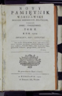 Nowy Pamiętnik Warszawski : [dziennik historyczny, polityczny, tudzież nauk i umiejętności]. T. 2 (kwiecień 1801)