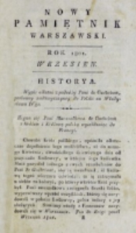 Nowy Pamiętnik Warszawski : [dziennik historyczny, polityczny, tudzież nauk i umiejętności]. T. 3 (wrzesień 1801)