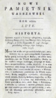Nowy Pamiętnik Warszawski : [dziennik historyczny, polityczny, tudzież nauk i umiejętności]. T. 5 (luty 1802)