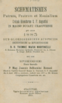 Schematismus Patrum, Fratrum et Monialium Ordinis Eremitarum S. P. Augustini in Magno Ducatu Cracoviensi pro Anno ... (1881)