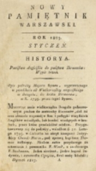 Nowy Pamiętnik Warszawski : [dziennik historyczny, polityczny, tudzież nauk i umiejętności]. T. 9 (styczeń 1803)