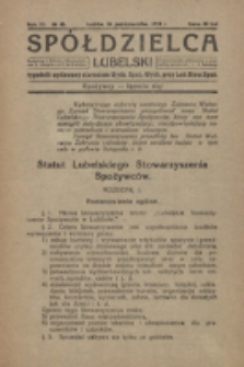 Sp&oacute;łdzielca Lubelski. R. 3, nr 43 (1919)
