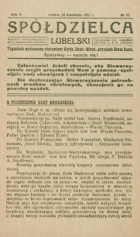 Spółdzielca Lubelski. R. 5, nr 17 (1921)