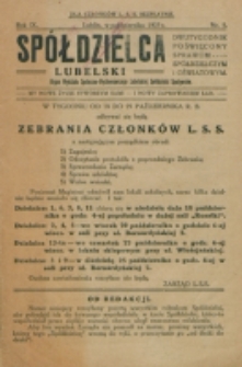 Spółdzielca Lubelski. R. 9, nr 5 (1925)
