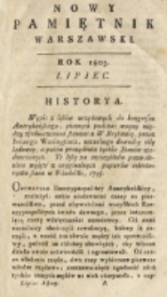 Nowy Pamiętnik Warszawski : [dziennik historyczny, polityczny, tudzież nauk i umiejętności]. T. 11 (lipiec 1803)