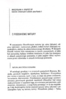O rozumienie natury / Mieczysław A. Krąpiec.