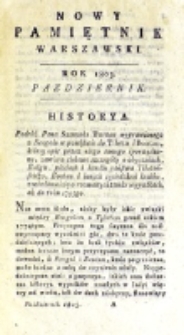 Nowy Pamiętnik Warszawski : [dziennik historyczny, polityczny, tudzież nauk i umiejętności]. T. 12 (październik 1803)